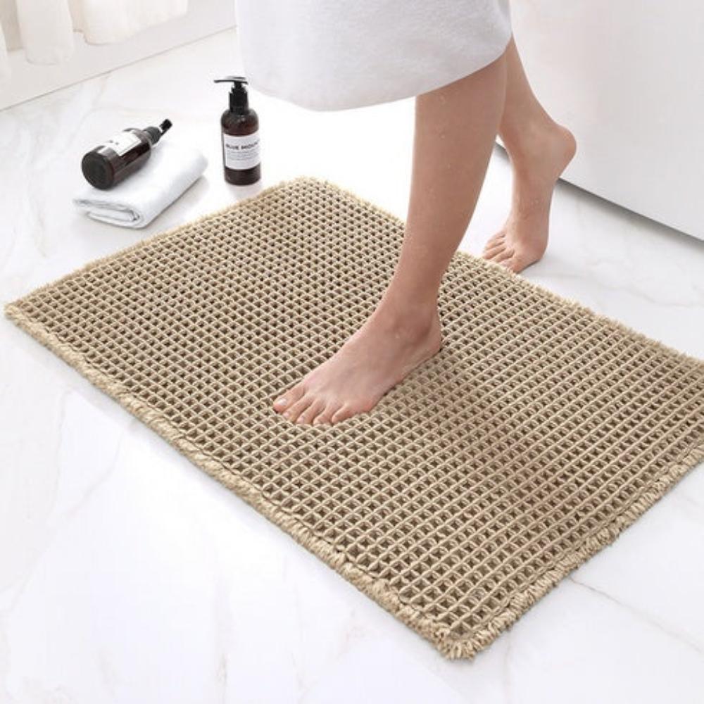 Plush Waffle Bathroom Mat - Soft and Absorbent - Halri