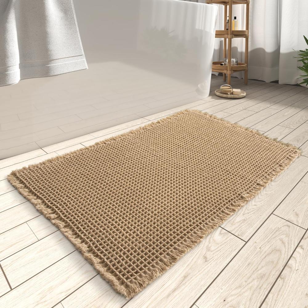 Plush Waffle Bathroom Mat - Soft and Absorbent