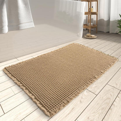 Plush Waffle Bathroom Mat - Soft and Absorbent