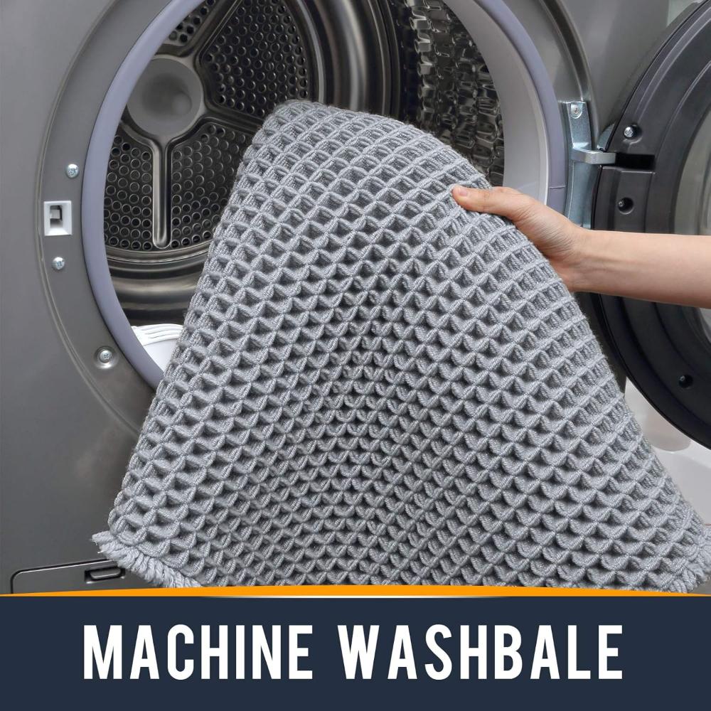 Plush Waffle Bathroom Mat - Soft and Absorbent