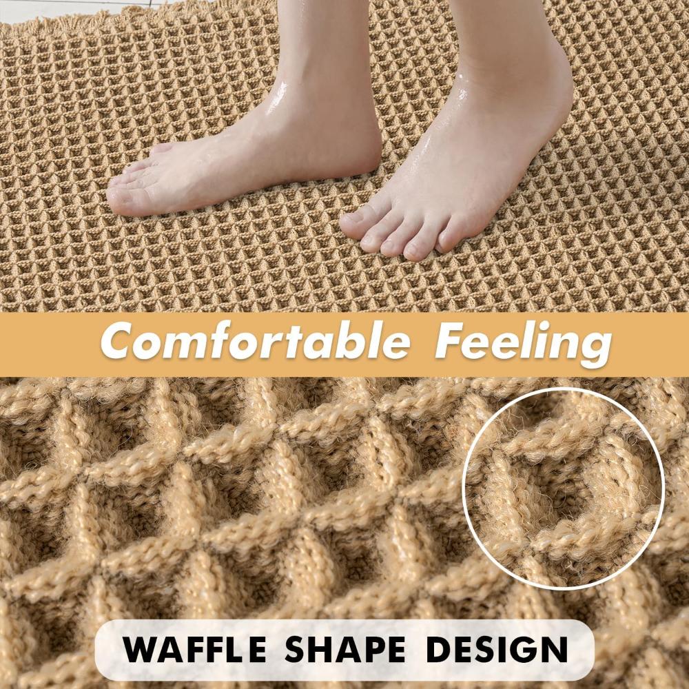 Plush Waffle Bathroom Mat - Soft and Absorbent