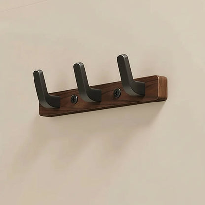 Modern Black Coat Rack with Wooden Accent - Halri