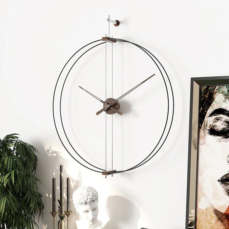 Sleek Metal Wall Clock Modern Home Decoration - Halri