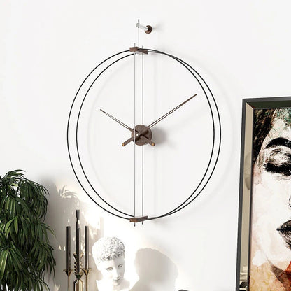 Sleek Metal Wall Clock Modern Home Decoration - Halri