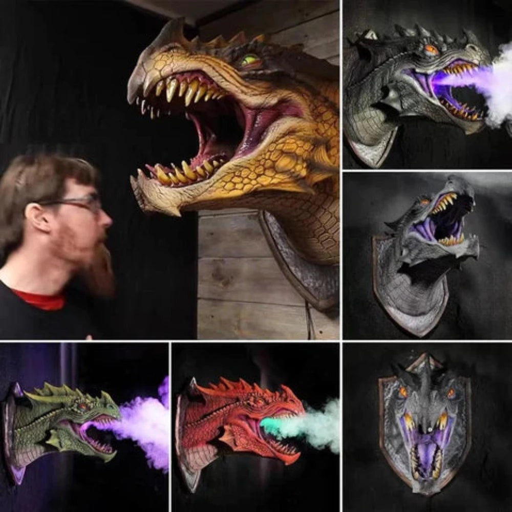 Hanging Dragon Decor with Colorful LED Fog Effect - Halri