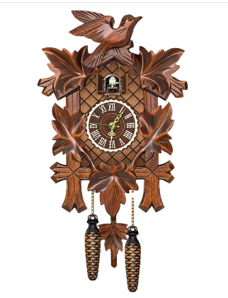Traditional German Cuckoo Wall Clock with Realistic Sound - Halri