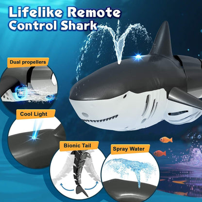 Water Spray Remote Control Shark Toy Electric Toy under the Water Gift for Kids