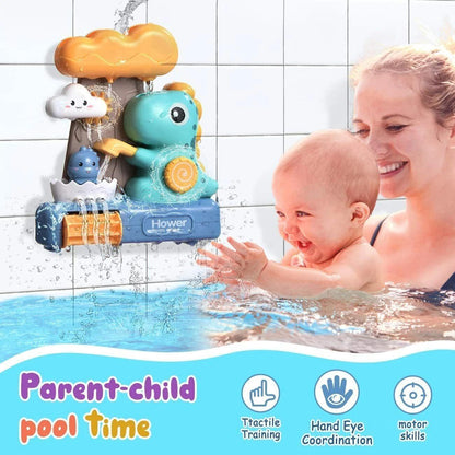 Waterfall Dinosaur Bath Toy - No Batteries Required, Easy to Use and Install, Safe for Ages 1+
