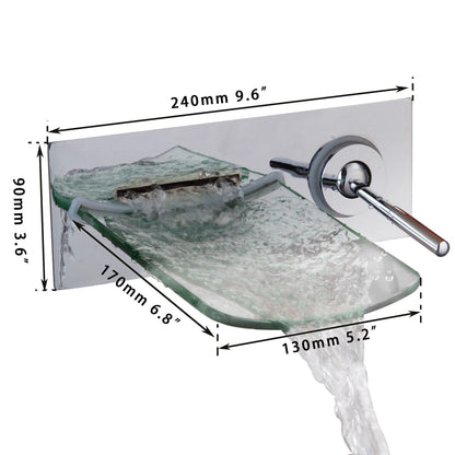 Waterfall Faucet – Glass Spout Wall-Mounted Bathtub Mixer Tap for Modern Bathroom Aesthetics