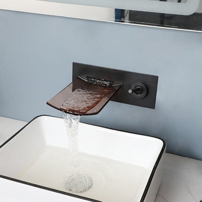 Waterfall Faucet – Glass Spout Wall-Mounted Bathtub Mixer Tap for Modern Bathroom Aesthetics