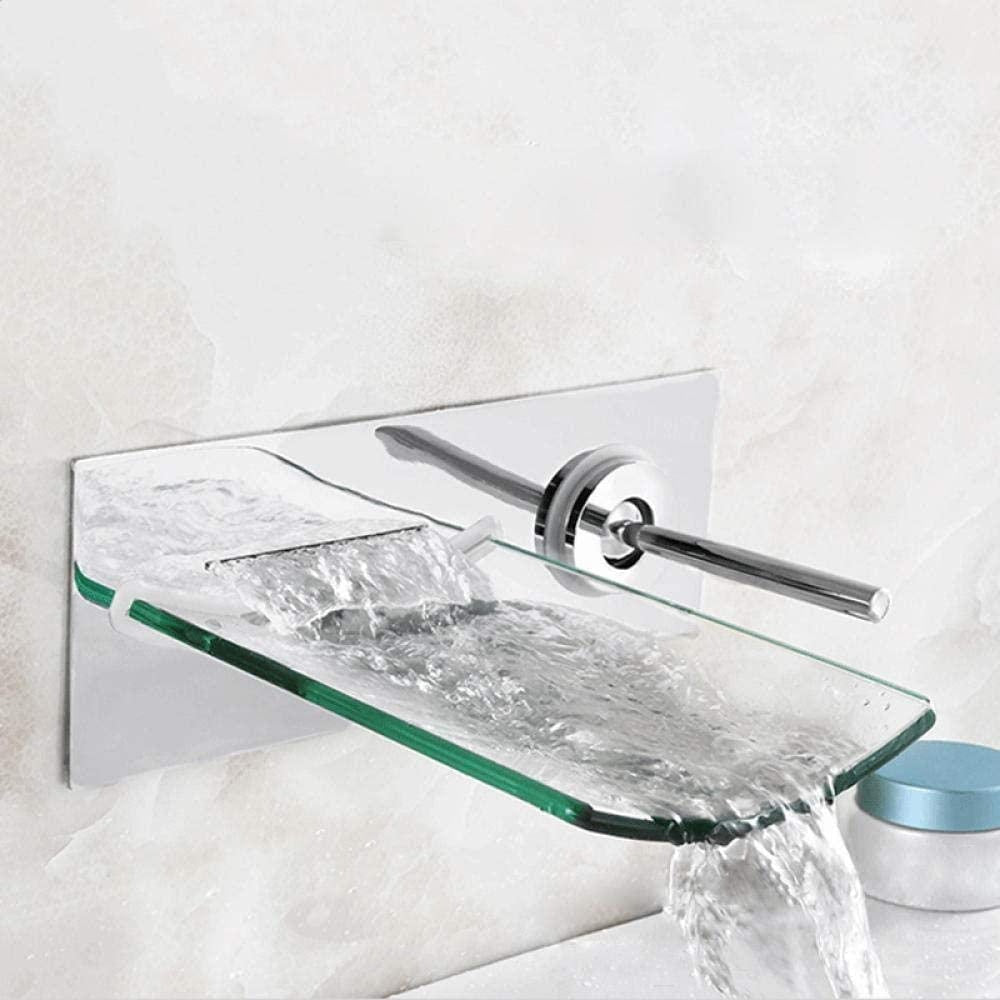 Waterfall Faucet – Glass Spout Wall-Mounted Bathtub Mixer Tap for Modern Bathroom Aesthetics