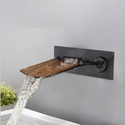 Waterfall Faucet – Glass Spout Wall-Mounted Bathtub Mixer Tap for Modern Bathroom Aesthetics