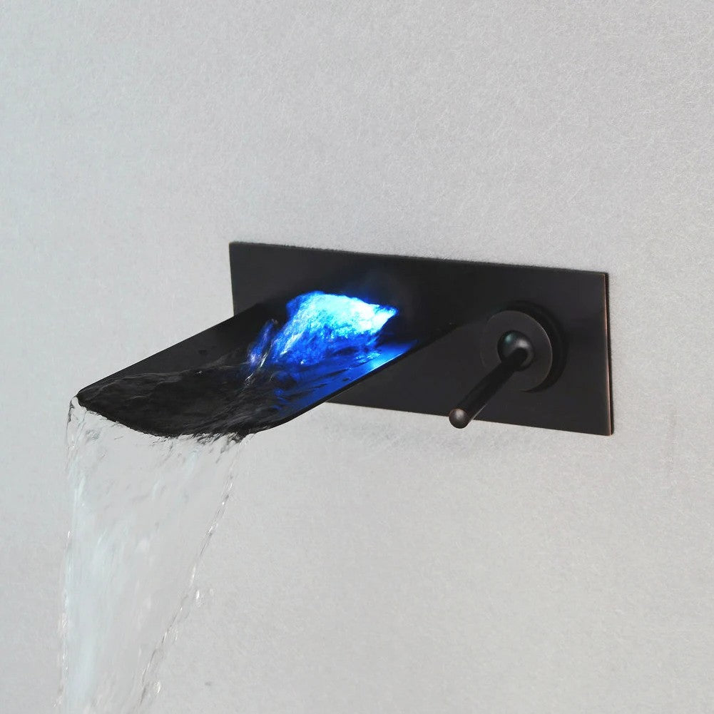 Waterfall Faucet – Glass Spout Wall-Mounted Bathtub Mixer Tap for Modern Bathroom Aesthetics