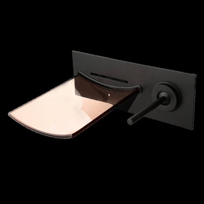 Waterfall Faucet – Glass Spout Wall-Mounted Bathtub Mixer Tap for Modern Bathroom Aesthetics