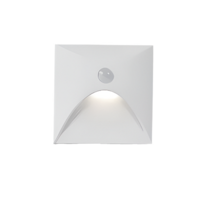 Square wall light with a motion sensor on a white background