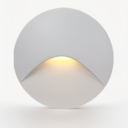 White spherical wall light on a white background
