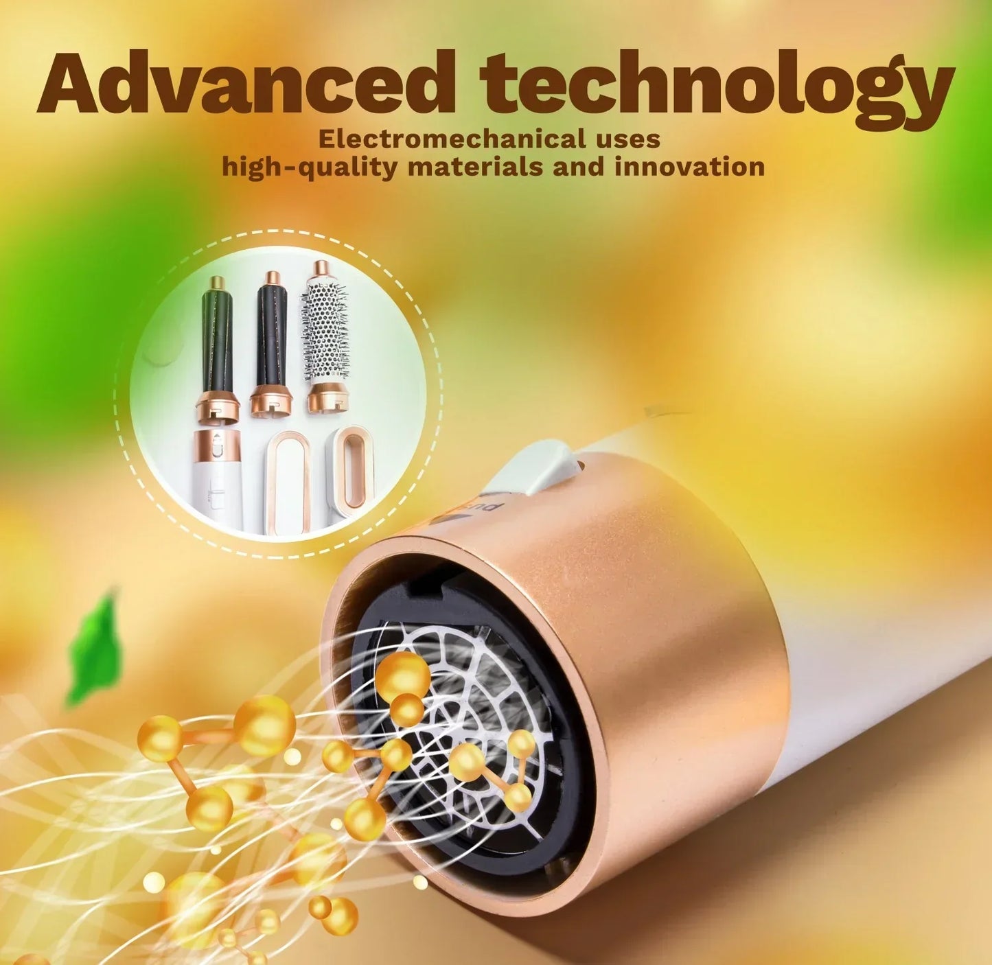 Premium 5-in-1 Hair Curler with Hot Air Brush & Dryer