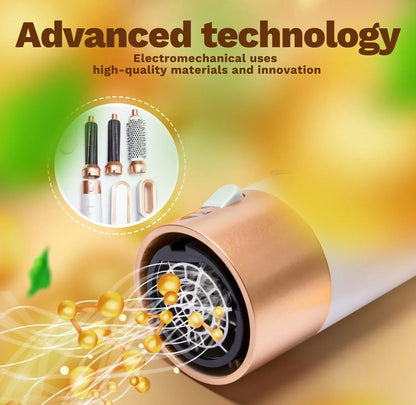 Premium 5-in-1 Hair Curler with Hot Air Brush & Dryer