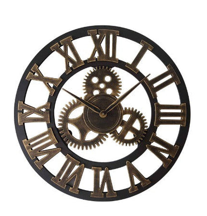 Rustic Metal Wooden Wall Clock - Halri