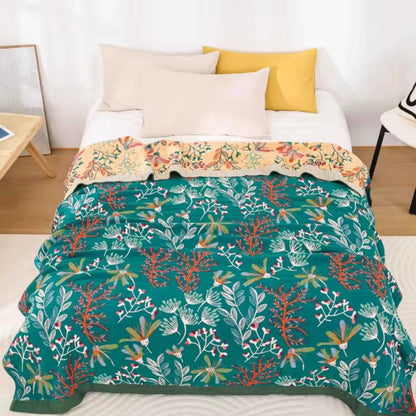 Soft Floral Throw Blanket Cozy Wildflower Pattern