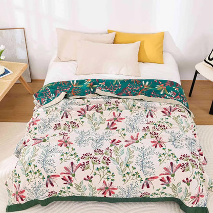 Soft Floral Throw Blanket Cozy Wildflower Pattern