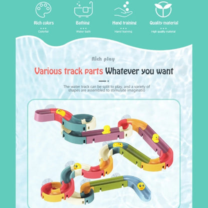 Wind-Up Duck Slide, DIY Building Blocks, Colorful, Bathtub Wall Mount, Boosts Imagination, Safe for Ages 3+