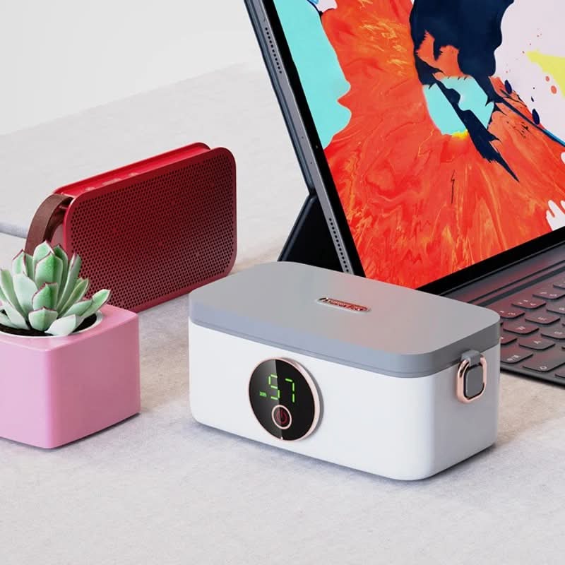 Wireless Electric Lunch Box with 5 Heating Levels, 1000ml Stainless Steel Container, Portable Food Warmer 4