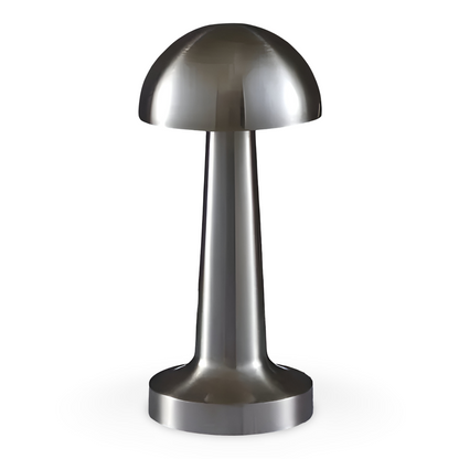 Metallic lamp with a unique design on a white background