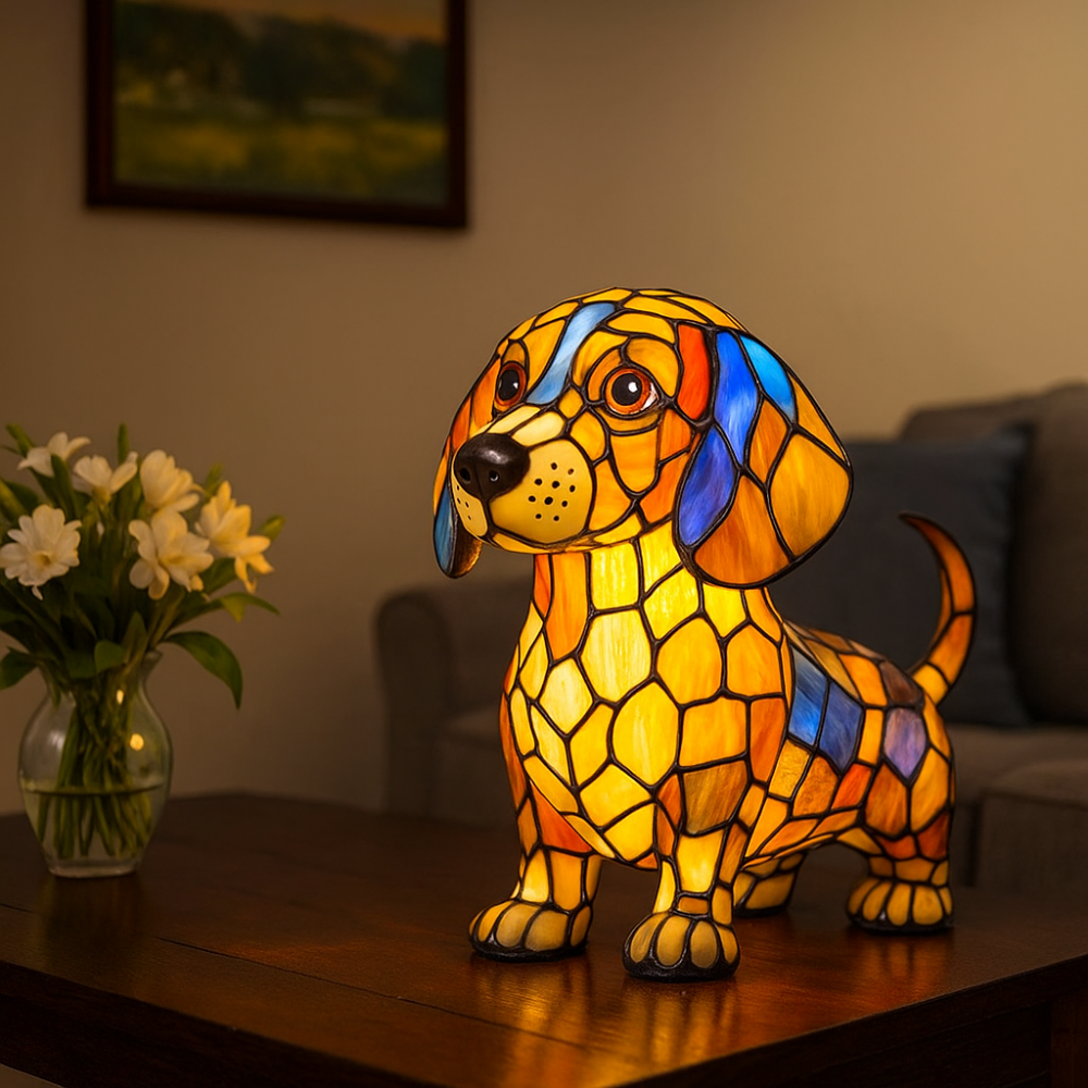 Colorful Dog Night Light Table Lamp