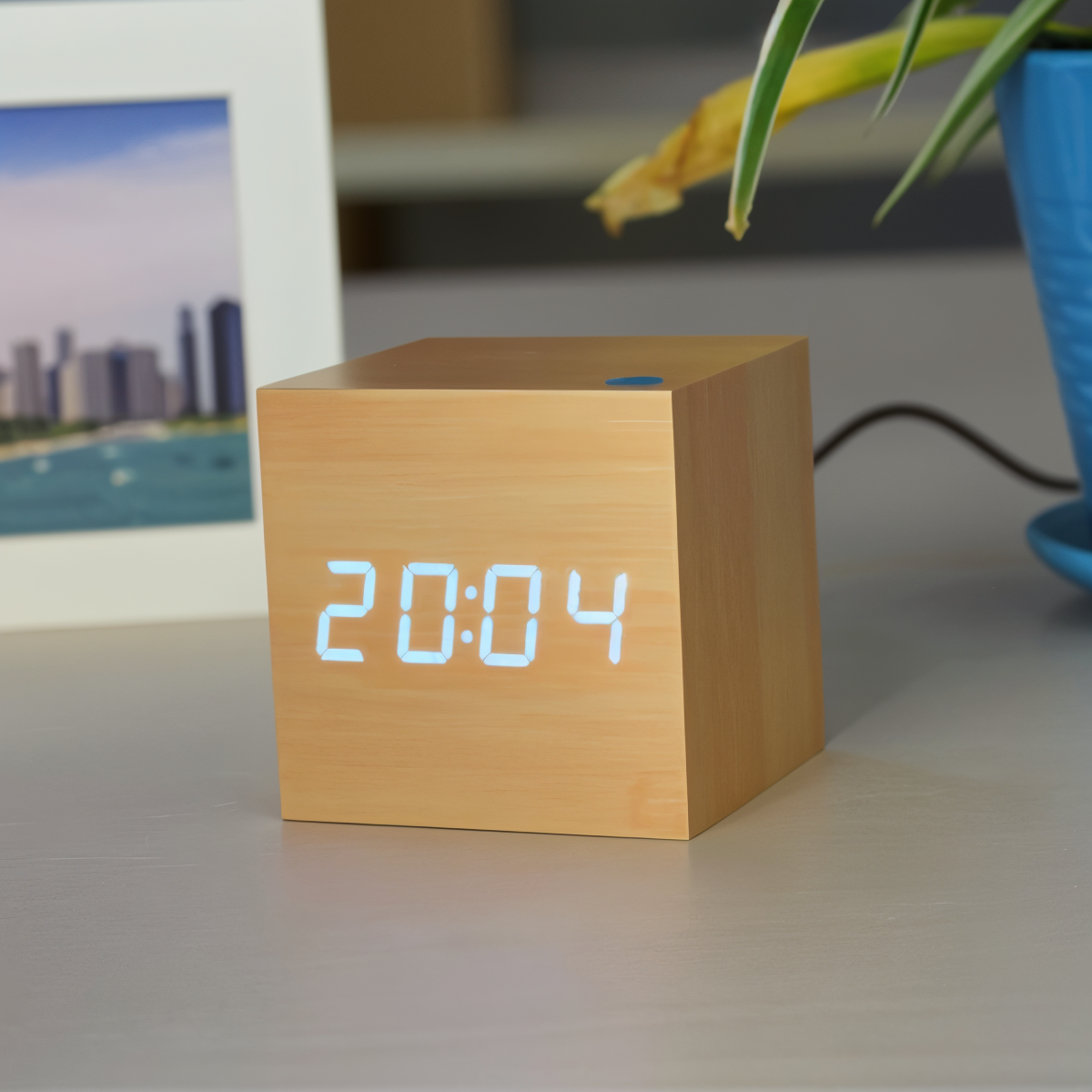Stylish Wooden Digital LED Wall Clock