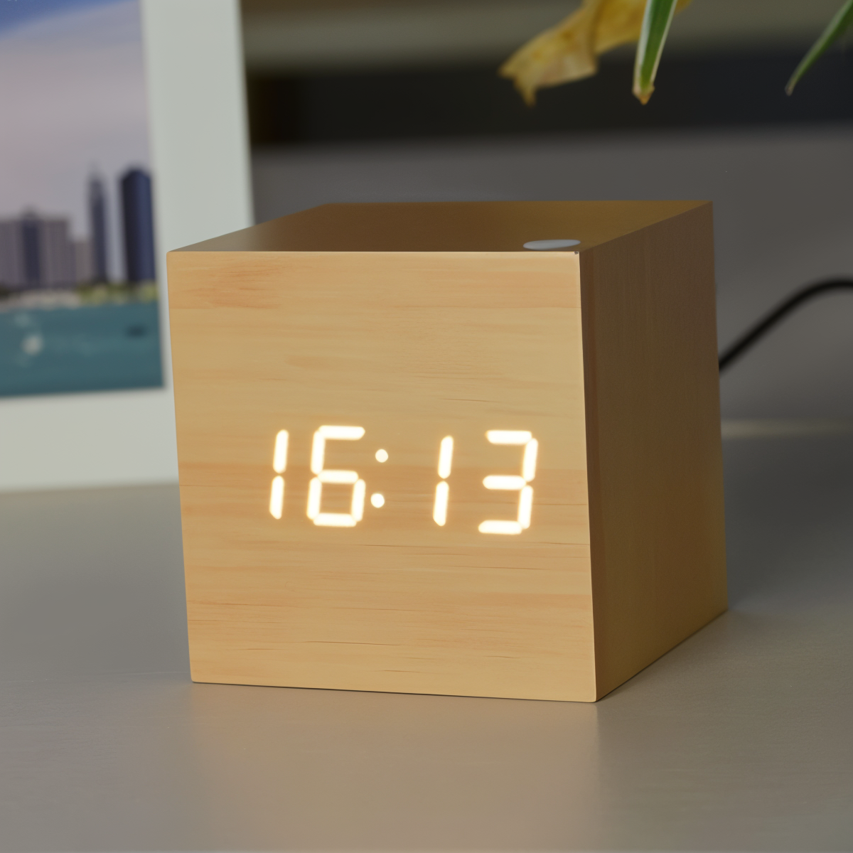 Stylish Wooden Digital LED Wall Clock