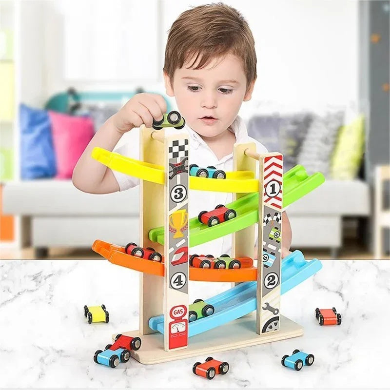Fun Wooden Car Ramp Toy for Kids Ages 3+ - Halri