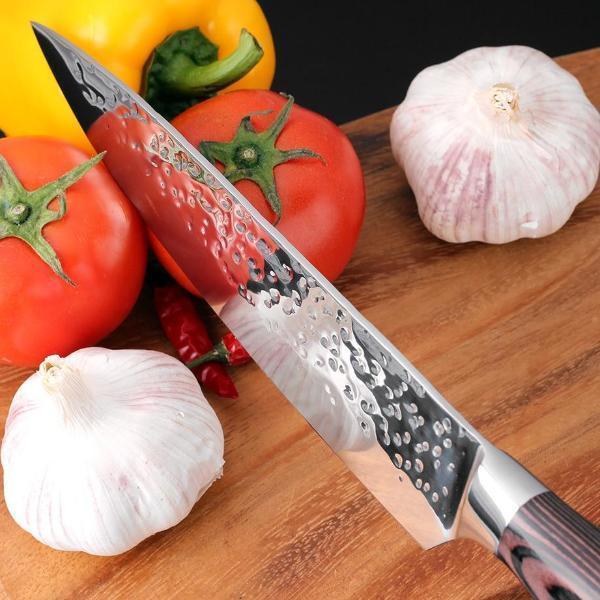 Sharp Japanese Chef Santoku Knife 8 High Carbon Steel Blade - Halri