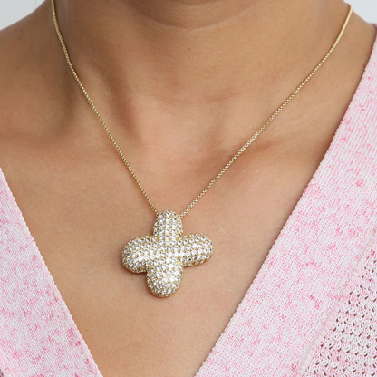 Bold Letter Bubble Diamond Initial Pendants