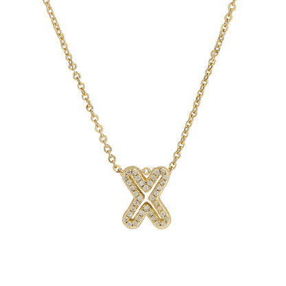 Shining Initial Diamond Pendant Necklace