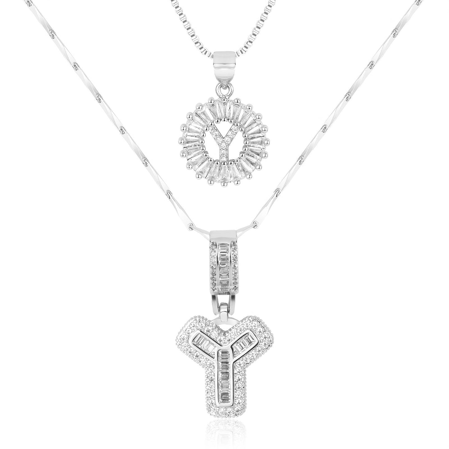 Personalized 14k Gold Initial Diamond Pendants