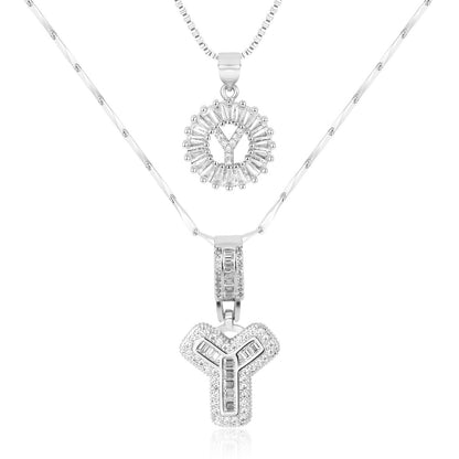 Personalized 14k Gold Initial Diamond Pendants