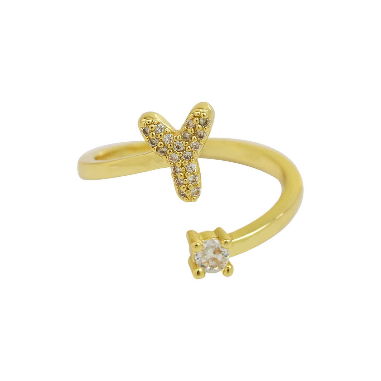 Delicate Sparkle Initial Diamond Ring