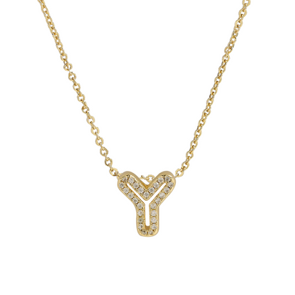 Shining Initial Diamond Pendant Necklace