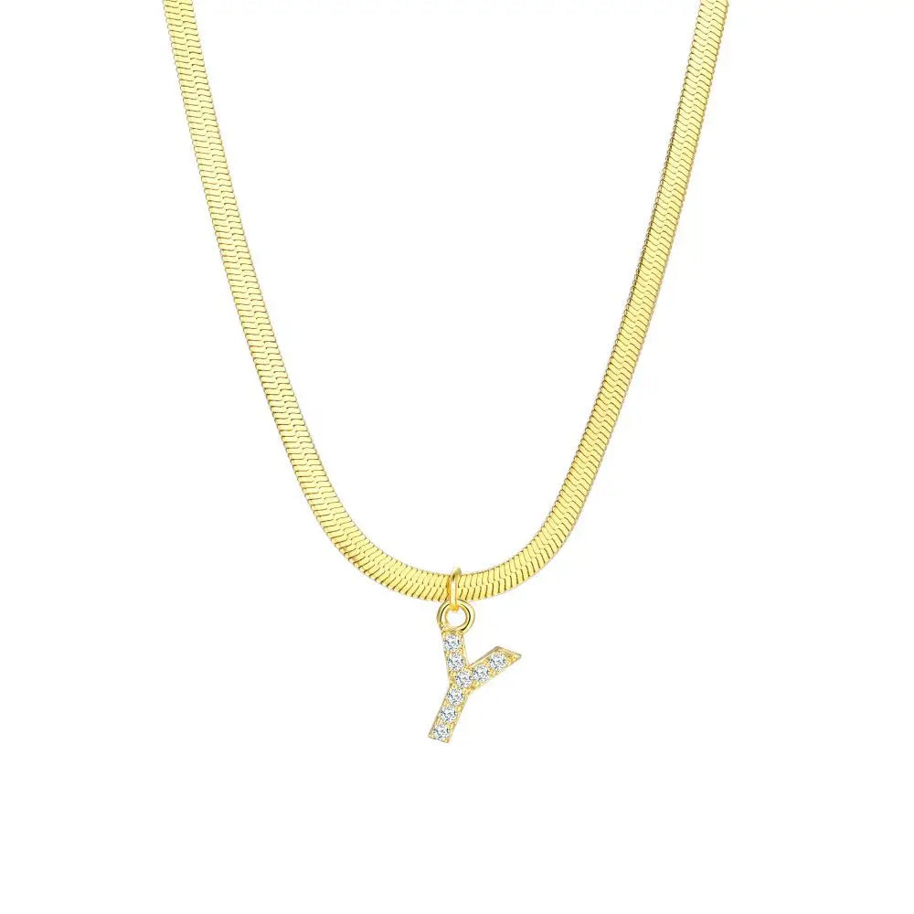 Delicate Diamond Initial Bar Necklace