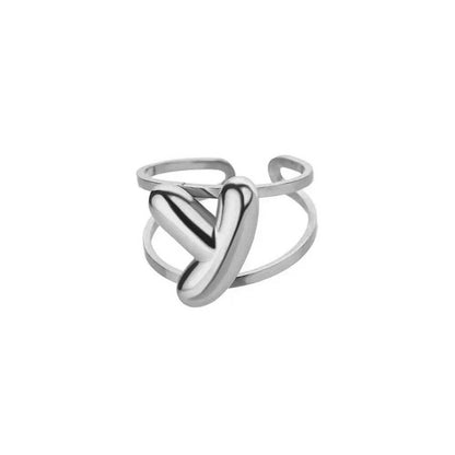 Personalized Initial Open Ring Adjustable Band