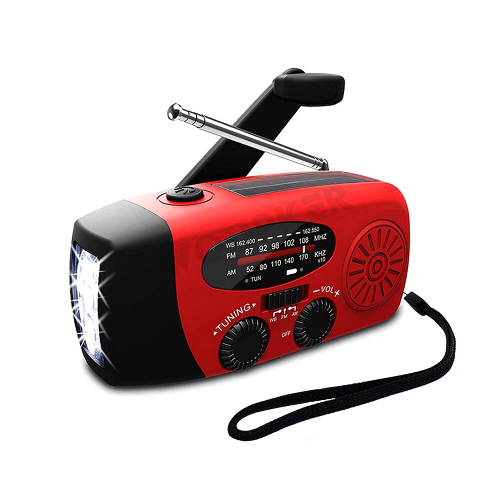 Compact Solar Powered Radio with Flashlight & Charger
