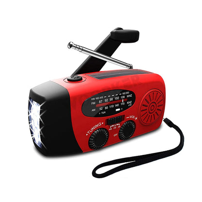 Compact Solar Powered Radio with Flashlight & Charger