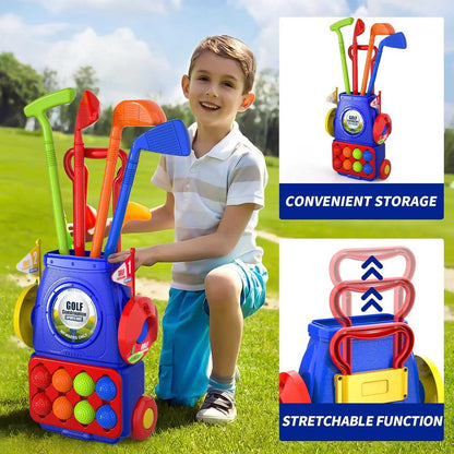 Young Golfers Fun Beginners Golf Club Play Set Kit for Kids – Golf Clubs, Cart, Holes and Play Balls Included