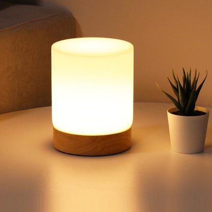 Elegant Glass Desk Lamp with LED Touch Control - Halri