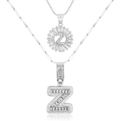 Personalized 14k Gold Initial Diamond Pendants