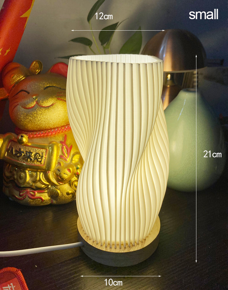 Soft Cream Table Lamp with Pleated Shade