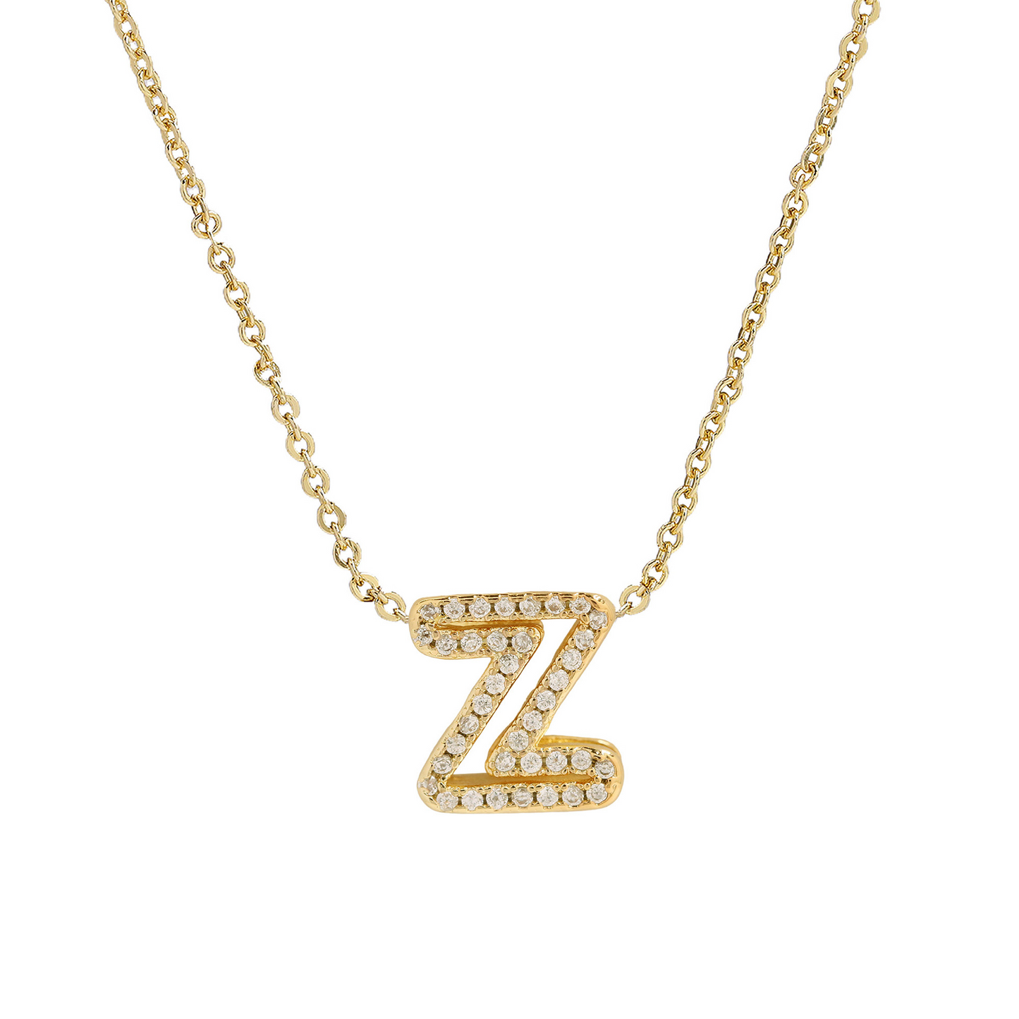 Shining Initial Diamond Pendant Necklace