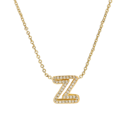 Shining Initial Diamond Pendant Necklace