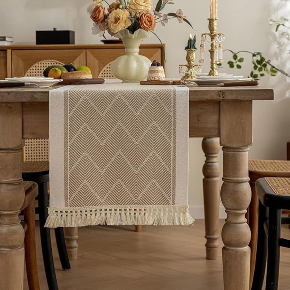 Elegant Woven Table Runner - Soft Home Decor Accent